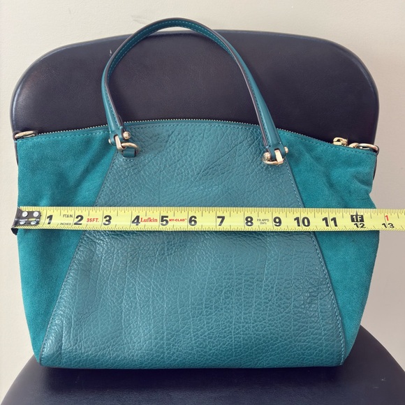 Coach Prairie Satchel Pebble Leather and Suede in Viridian F79999 - Picture 12 of 16